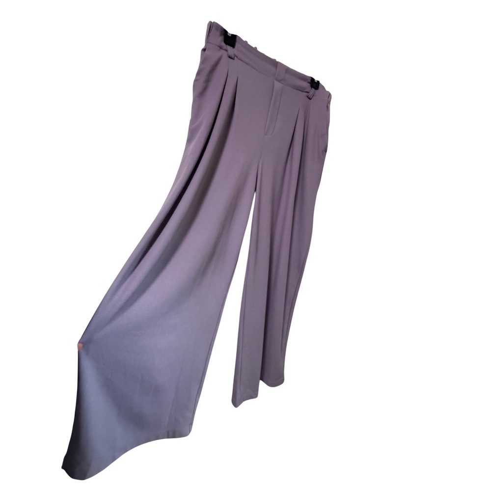Halara Lavender Purple Wide Leg Pleated High Waisted Trousers Pants Medium
